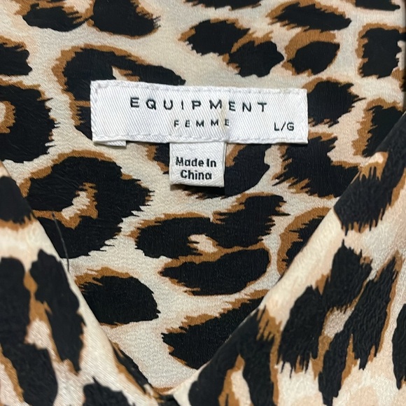Equipment Femme Leopard 100% silk button down . New w/o tags - Picture 2 of 5